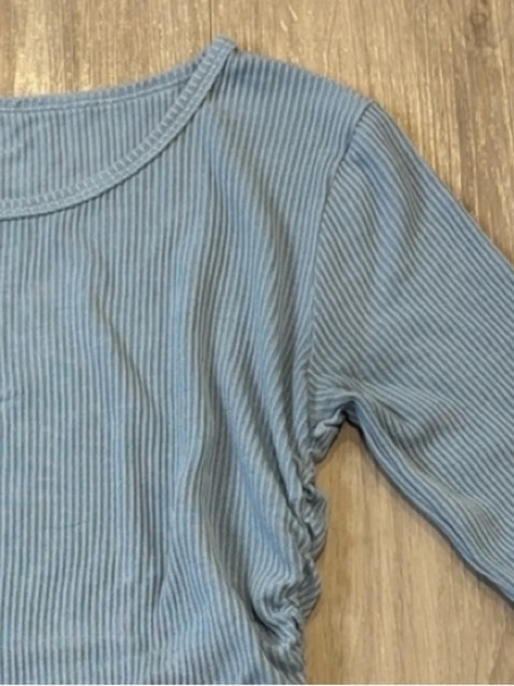 Alo Yoga Gather Long Sleeve in Light Blue Gray